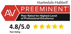 AV Preeminent Peer Rated for Highest Level of Professional Excellence 4.8/5.0 Peer Rating